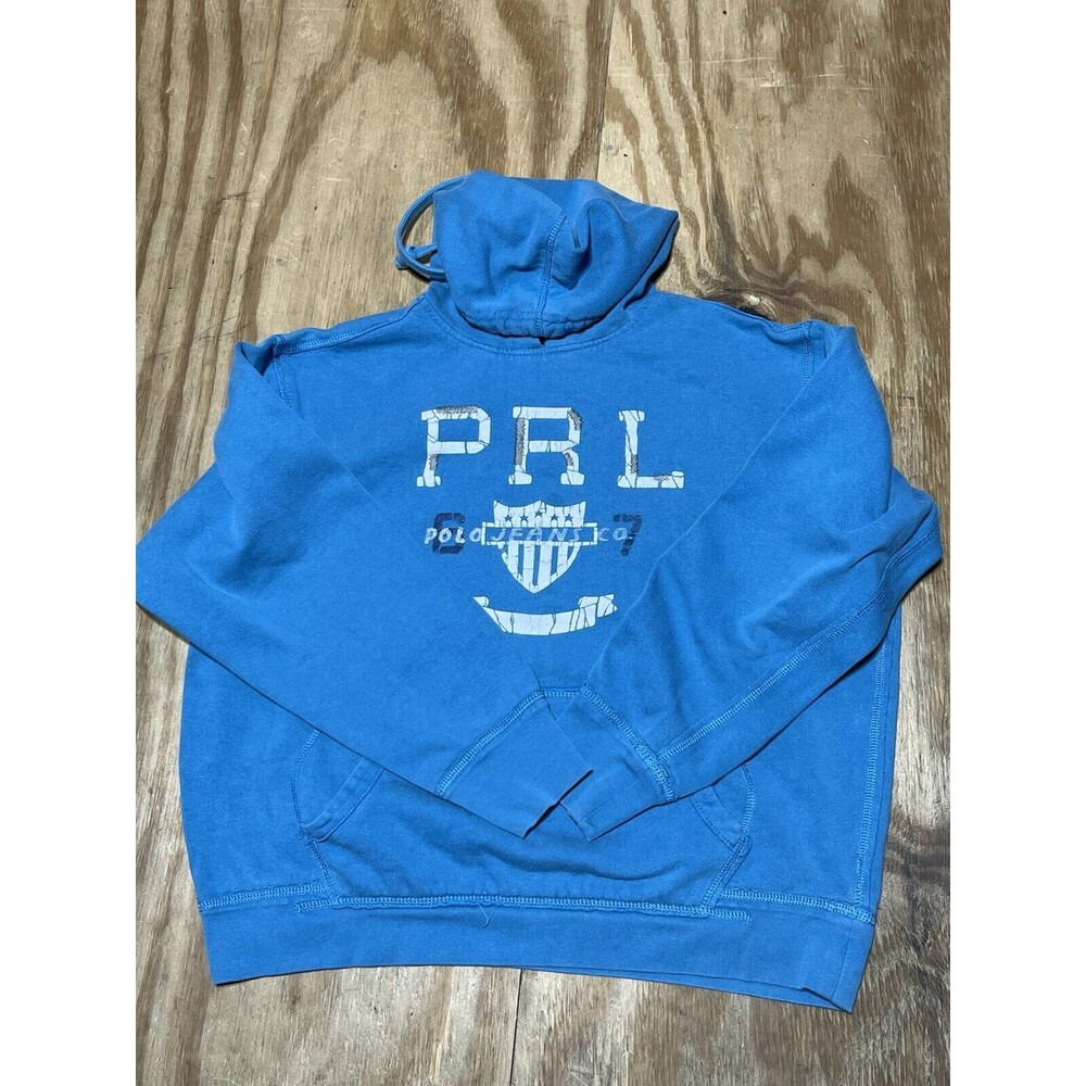 Ralph Lauren Polo Jeans Co VTG 90s Medium Hoodie Sweatshirt @N1 Blue Pullover